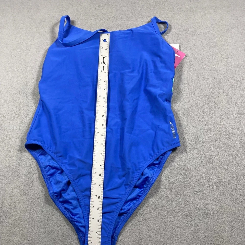 Speedo One Piece Swimsuit Womens Large Blue Performance